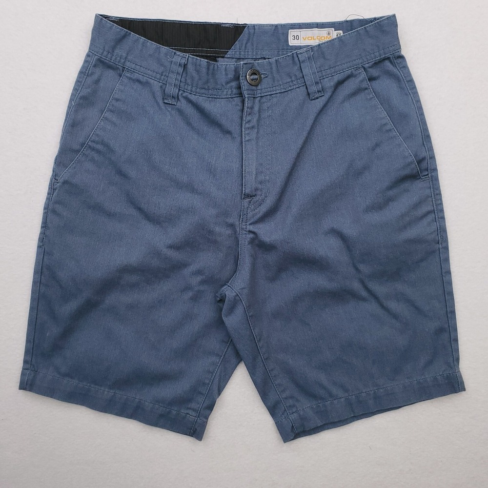 Volcom Shorts Mens 30 Blue Chino 8" Skate Surf Streetwear Outdoor